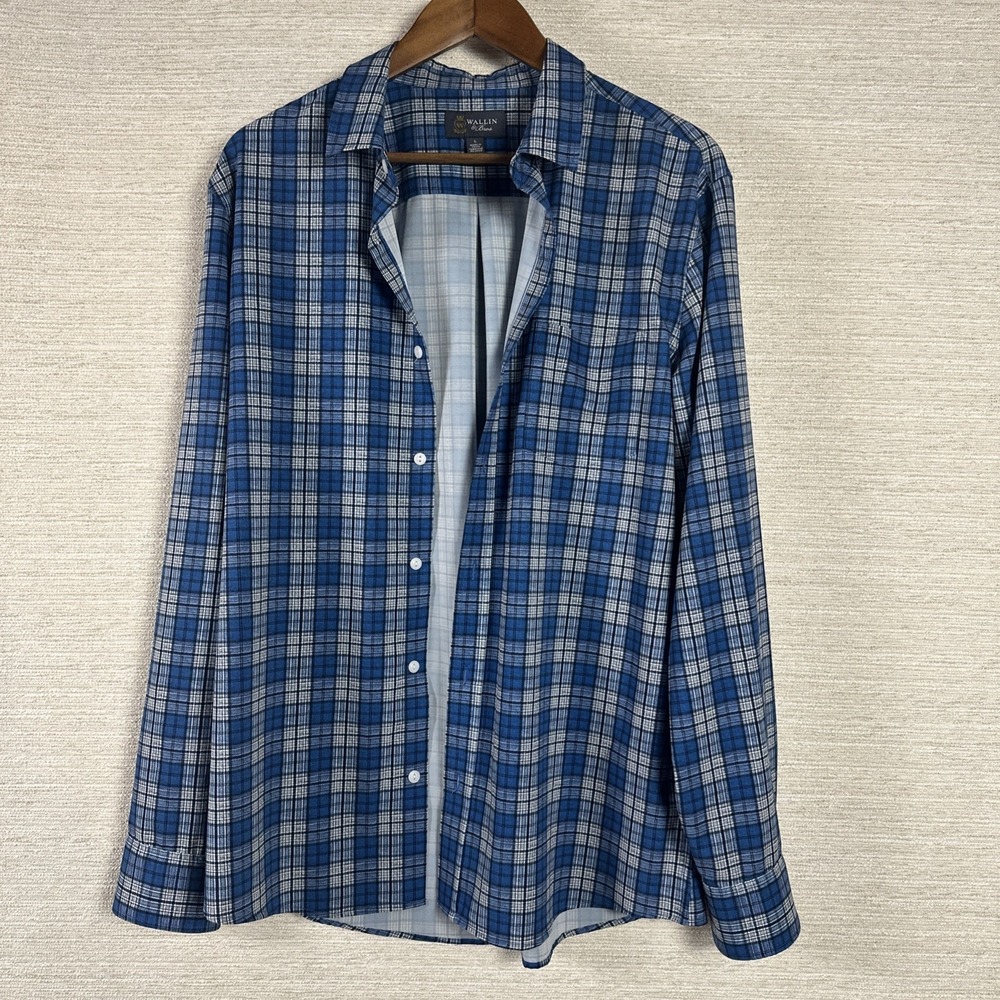 Wallen & Bros L Plaid Button Down Long Sleeve Shirt Preppy Lightweight Flannel‎